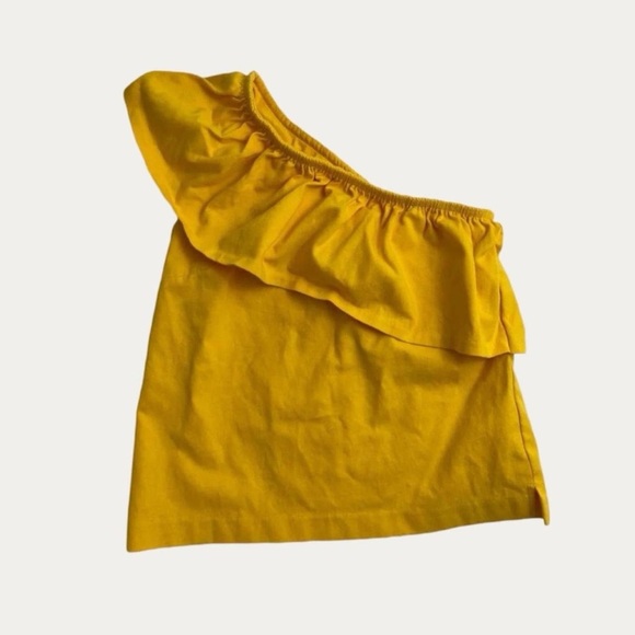 J.Crew Yellow One Shoulder Top - Picture 1 of 4